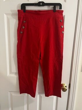 Counterparts Bright Red Cropped Sailor-Style Pants